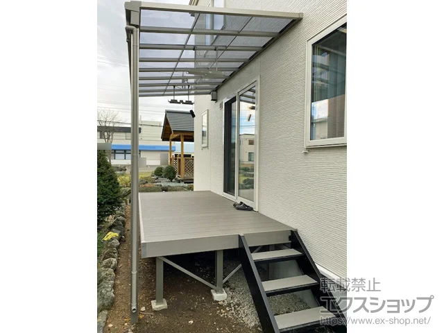 北海道千歳市のLIXIL(リクシル)テラス屋根施工例(スピーネ F型 3000
