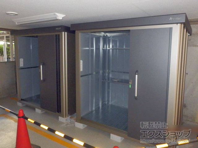 大阪府和泉市のの物置・屋外倉庫 【2台】エスケーエイト SK8-70 一般型 1800×1200×1940 SK8-70-GK 施工例