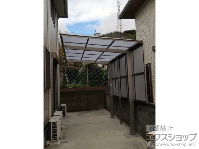 山口県下関市のLIXIL(リクシル)のテラス屋根 フーゴF 独立テラスタイプ 単体 積雪～20cm対応 施工例