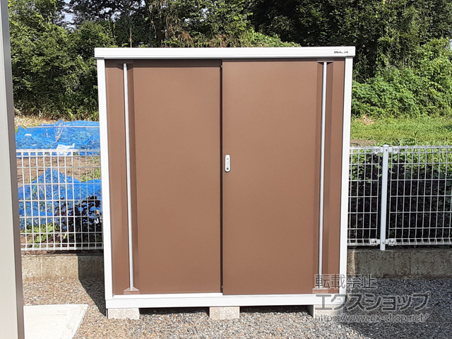 宮崎県都城市のの物置・屋外倉庫 シンプリー 一般型 1520×755×1603（MJX-157D-P） MJX-157D-P-TB 施工例
