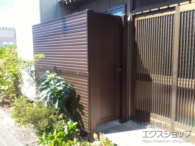 新潟県新潟市のの門扉 シンプレオ門扉5型 横目隠し 片開き 高尺タイプ 門柱使用 施工例