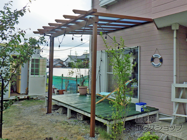 滋賀県犬上郡甲良町ののテラス屋根 サザンテラス (パーゴラ仕様) テラスタイプ 単体 積雪〜20cm対応 施工例