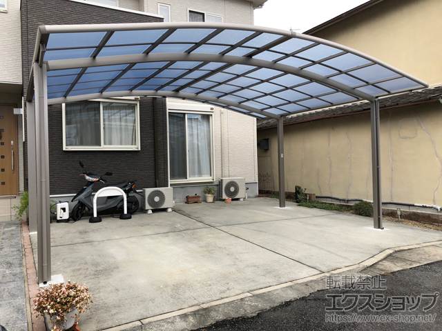奈良県五條市ののカーポート ネスカR (ラウンドスタイル) ワイド 積雪〜20cm対応 施工例