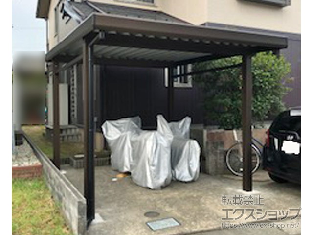 福井県敦賀市ののカーポート ジーポートneo Aタイプ 角柱4本柱 積雪〜100cm対応 施工例