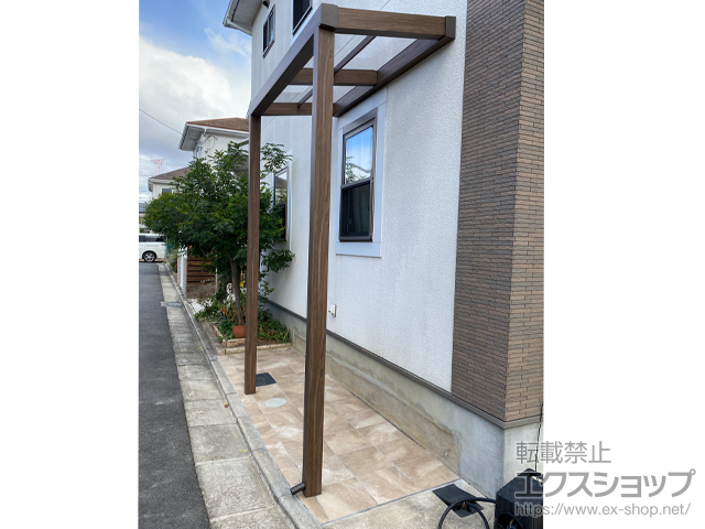 京都府相楽郡精華町ののテラス屋根 【特注】ポーチテラス シンプルスタイル 壁付けタイプ 積雪〜50ｃｍ対応 施工例