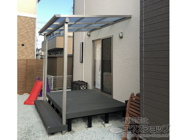 宮城県仙台市ののテラス屋根 ソラリア F型 テラスタイプ 単体 積雪〜20cm対応 施工例