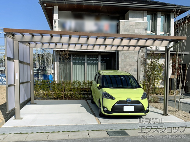 愛知県長久手市ののカーポート ソルディーポート 1500 2台用 マテリアルカラー 積雪〜50cm対応 施工例