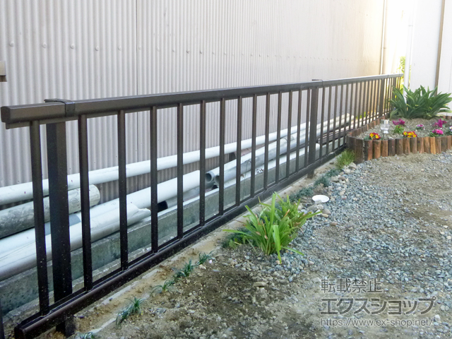 愛知県豊橋市ののフェンス・柵 ミエッタフェンス 防犯たて格子タイプ 自由柱施工 施工例