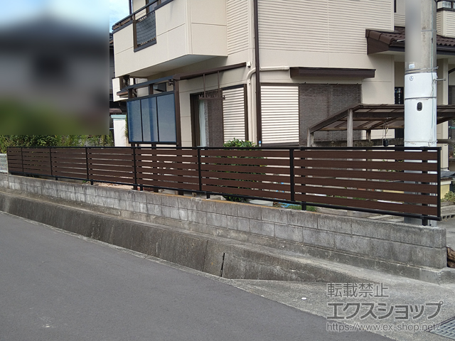香川県丸亀市ののフェンス・柵 モクアルフェンス 横板タイプ 自由柱施工 施工例
