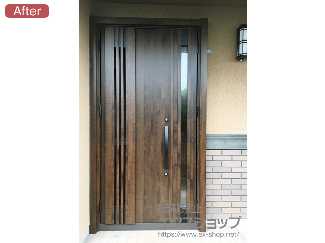 神奈川県横浜市のの玄関ドア リシェント玄関ドア3 断熱K4仕様 手動 親子仕様(ランマ無)L M83型 施工例