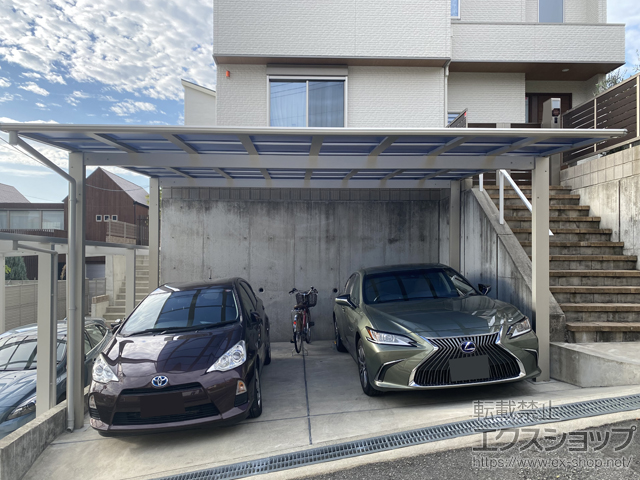 兵庫県西宮市ののカーポート エフルージュ ツイン FIRST 積雪〜20cm対応 施工例