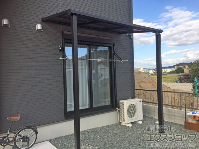 広島県福山市ののテラス屋根 ソラリア F型 テラスタイプ 単体 積雪〜20cm対応 施工例