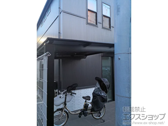 東京都世田谷区のLIXIL(リクシル)のサイクルポート・自転車置き場 ネスカFミニ (フラットスタイル) 積雪～20cm対応 施工例