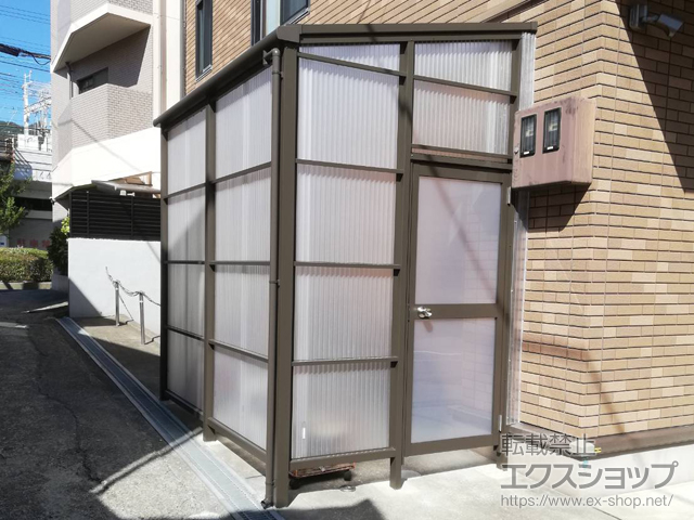 兵庫県神戸市ののストックヤード スピーネストックヤードF型 波板タイプ ヤード仕様 積雪〜20ｃｍ対応 施工例