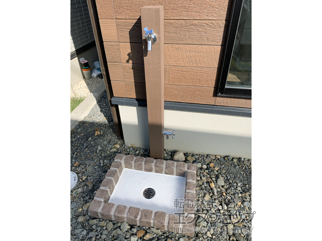 愛知県清須市のの立水栓・ガーデンシンク 立水栓ユニット レヴウッドタイプ 施工例