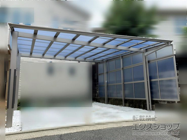 兵庫県神戸市ののカーポート フーゴF (フラットスタイル) ワイド 積雪〜20cm対応 施工例