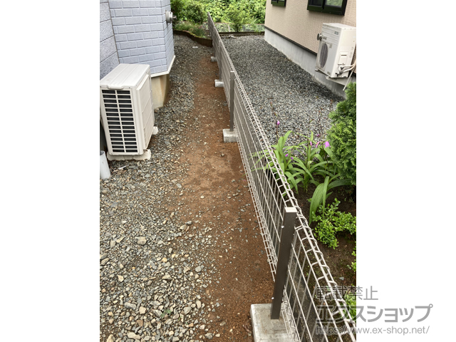 岩手県奥州市ののフェンス・柵 ハイグリッドフェンスN8型 フリーポールタイプ 施工例