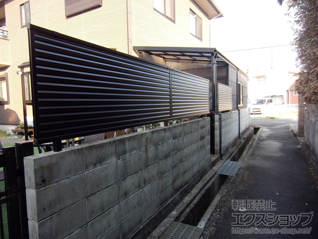 山口県防府市ののフェンス・柵 ミエーネフェンス 目隠しルーバータイプ 自由柱施工 施工例