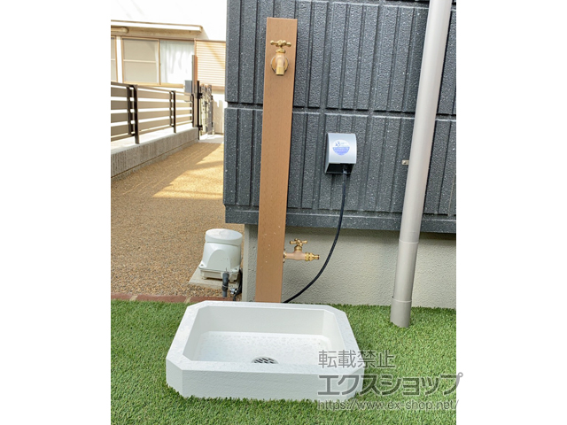 愛知県清須市のの立水栓・ガーデンシンク 立水栓ユニット レヴウッドタイプ 施工例