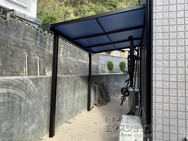 山口県下関市ののテラス屋根 ソラリア F型 テラスタイプ 単体 積雪〜20cm対応 施工例