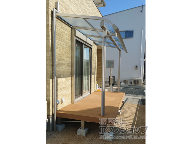 岡山県岡山市ののテラス屋根 ソラリア R型 テラスタイプ 単体 積雪〜20cm対応 施工例