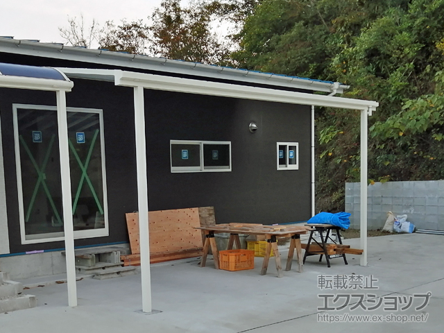 熊本県天草郡苓北町ののテラス屋根 ソラリア F型 テラスタイプ 単体 積雪〜20cm対応 施工例