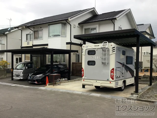 北海道函館市のYKKAPカーポート施工例(ジーポートneo Aタイプ 角 北海道函館市のYKKAPカーポート施工例(ジーポートneo Aタイプ 角