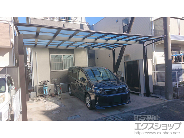 埼玉県上尾市ののカーポート エフルージュ ツイン FIRST  積雪〜20cm対応 施工例