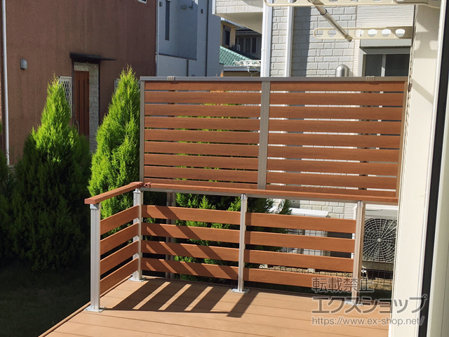 茨城県つくばみらい市ののフェンス・柵 シャトレナ M1型　アルミ多段柱使用 施工例