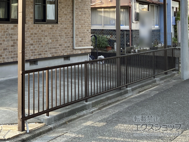 静岡県静岡市ののフェンス・柵 ミエッタフェンス 防犯たて格子タイプ 自由柱施工 施工例