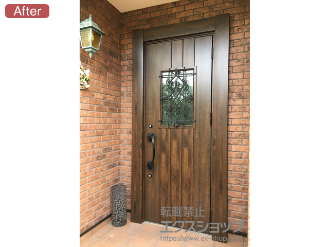 東京都杉並区のLIXIL リクシル（トステム）の玄関ドア リシェント玄関ドア3防火戸 断熱K4仕様 手動 片開き仕様(ランマ無)R D41型 施工例