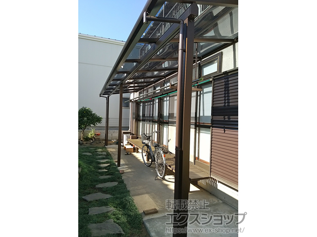 神奈川県厚木市ののテラス屋根 プレシオステラスII F型 テラスタイプ 連棟 積雪〜20cm対応 施工例