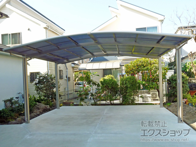 神奈川県横浜市ののカーポート ネスカR (ラウンドスタイル) ワイド 積雪〜20cm対応 施工例