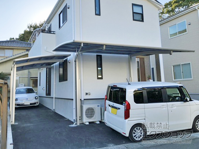 鹿児島県鹿児島市ののカーポート レイナポートREグラン 前下がり 積雪〜20cm対応 施工例