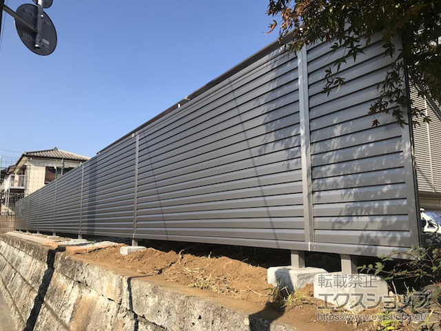 千葉県船橋市ののフェンス・柵 ミエーネフェンス 目隠しルーバータイプ 自由柱施工 施工例