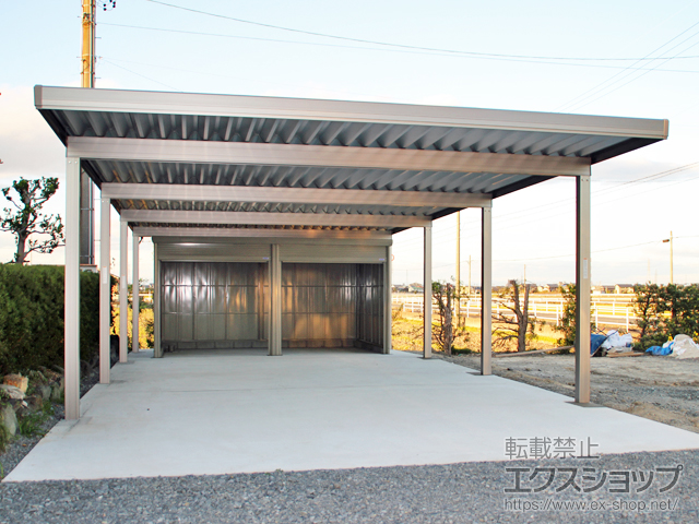 愛知県弥富市のの倉庫・ガレージ Mr.シャッターマンダンディ 一般型 2連棟（WSB-2229L-2） 施工例