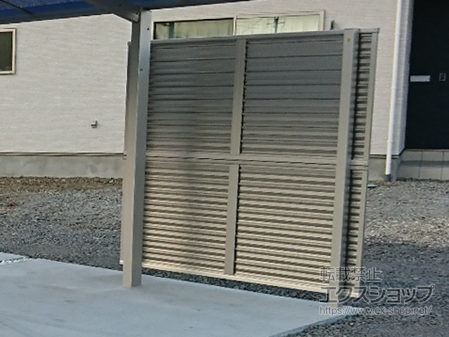 長野県上伊那郡南箕輪村ののフェンス・柵 ミエーネフェンス 目隠しルーバータイプ 2段支柱施工 施工例