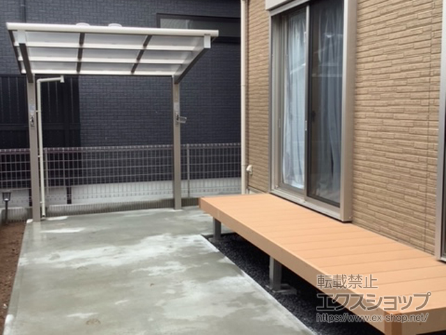 茨城県つくばみらい市のの物置・屋外倉庫、サイクルポート・駐輪場、ウッドデッキ カムフィエース ミニ 積雪〜20cm対応 施工例