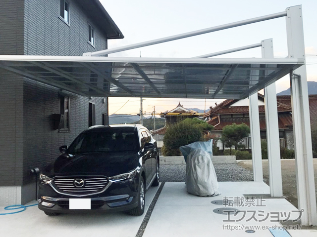 広島県東広島市ののカーポート ダブルフェース 積雪〜20cm対応 施工例