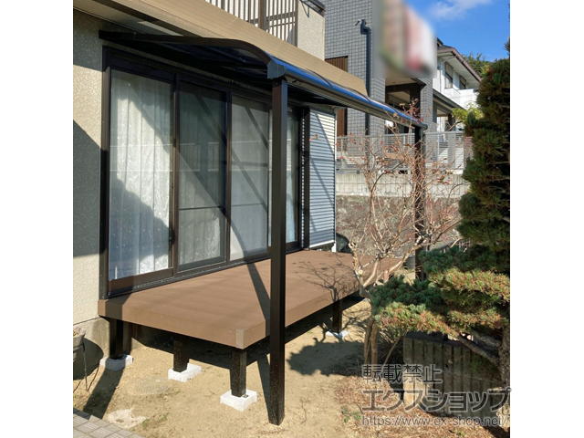 福岡県中間市ののテラス屋根 プレシオステラスII R型 テラスタイプ 単体 積雪〜20cm対応 施工例