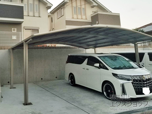 大阪府堺市ののカーポート ネスカR (ラウンドスタイル) ワイド 積雪〜20cm対応 施工例