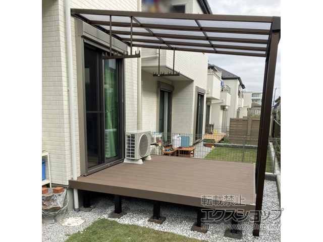 神奈川県横浜市ののテラス屋根 ソラリア F型 テラスタイプ 単体 積雪〜20cm対応 施工例