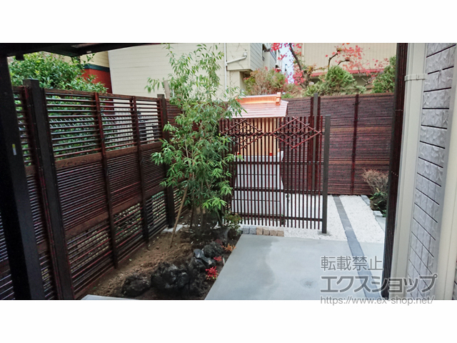 神奈川県川崎市ののフェンス・柵 エコ竹 みす垣 5型 60角柱 22Φセット 施工例