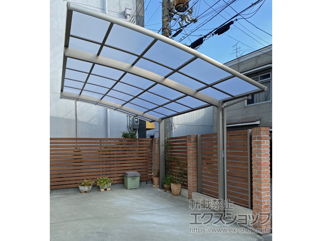 大阪府東大阪市ののカーポート ネスカR (ラウンドスタイル) 積雪〜20cm対応 施工例