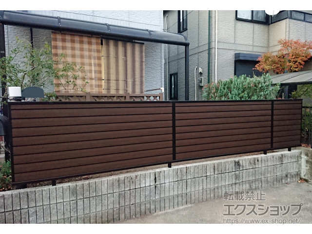 福岡県福岡市ののフェンス・柵 モクアルフェンス 目隠しタイプ 自由柱施工 施工例