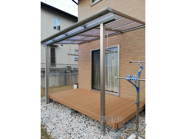 岡山県井原市ののテラス屋根 ソラリア F型 テラスタイプ 単体 積雪〜20cm対応 施工例