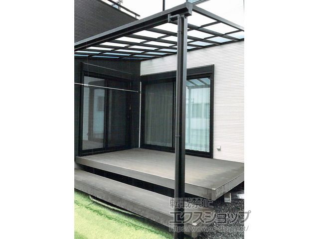 熊本県熊本市ののテラス屋根 ソラリア F型 テラスタイプ 単体 積雪〜20cm対応 施工例