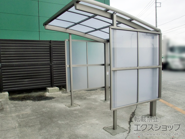 千葉県野田市ののサイクルポート・駐輪場 フーゴRパーク (ラウンドスタイル) パネル3面囲い 積雪〜20cm対応 施工例