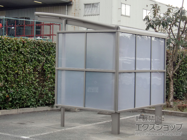 千葉県野田市ののサイクルポート・駐輪場 フーゴRパーク (ラウンドスタイル) パネル3面囲い 積雪〜20cm対応 施工例