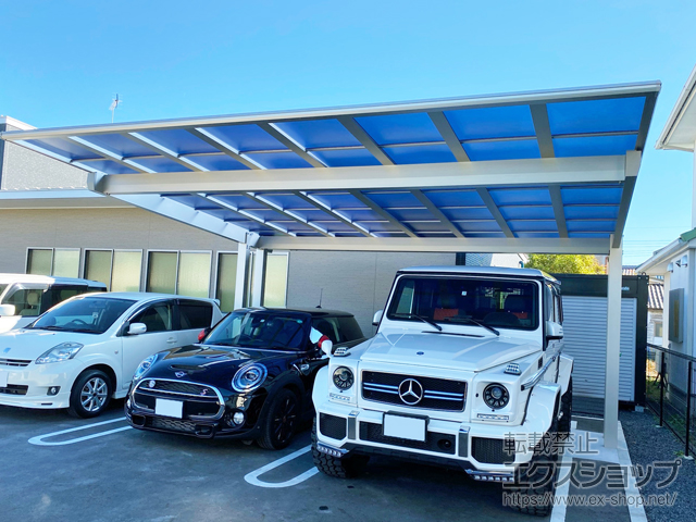 栃木県足利市ののカーポート エフルージュツインEX FIRST 後方支持タイプ 積雪〜20cm対応 施工例